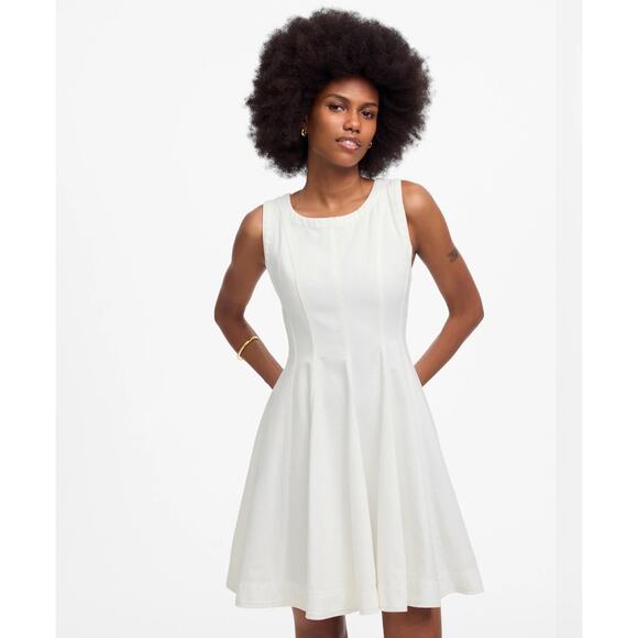 NWT Madewell Circle Mini Dress: Airy Denim Edition Size Small White Retail $148 - Picture 2 of 8